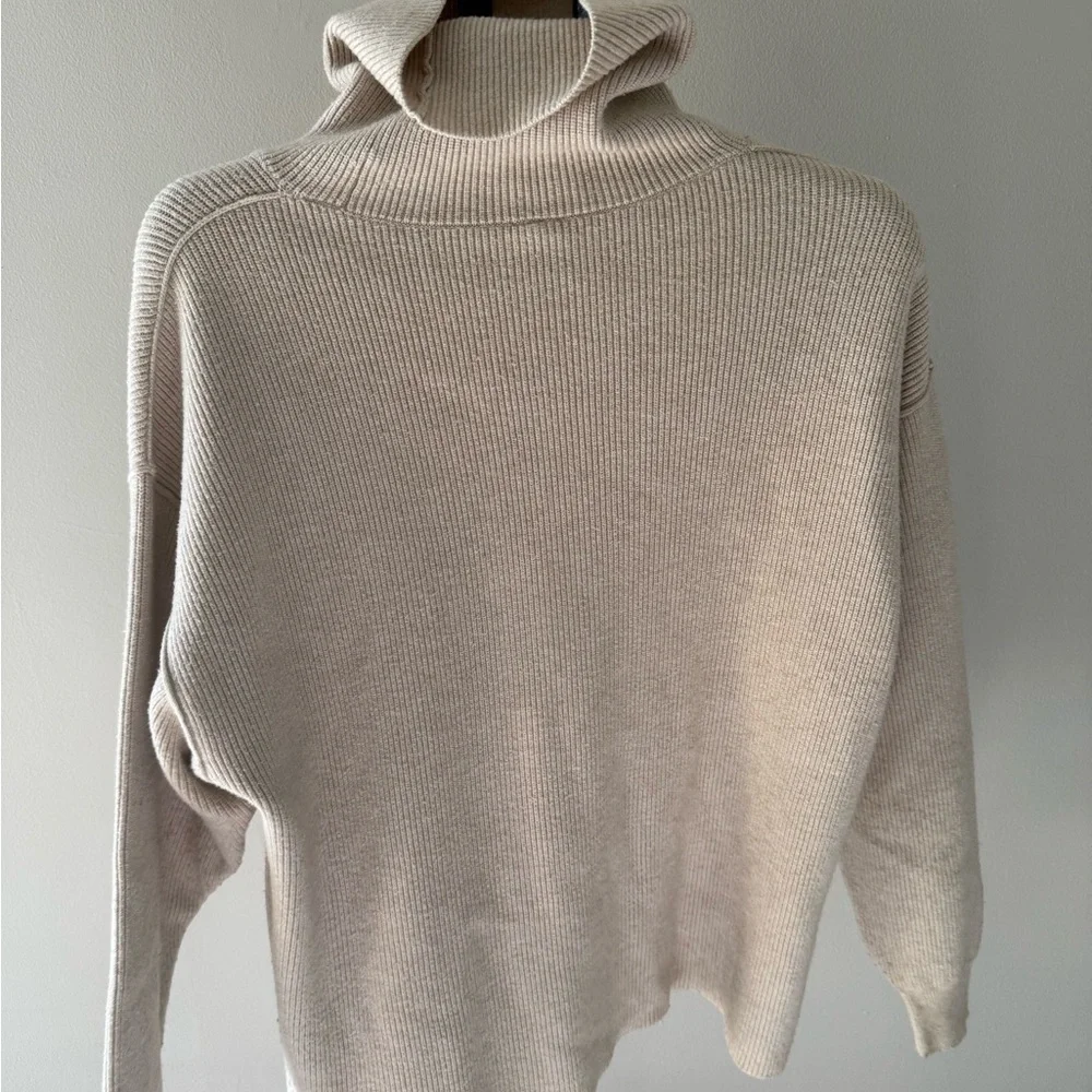 Free People Soft Beige Turtleneck Sweater - Picture 2 of 5